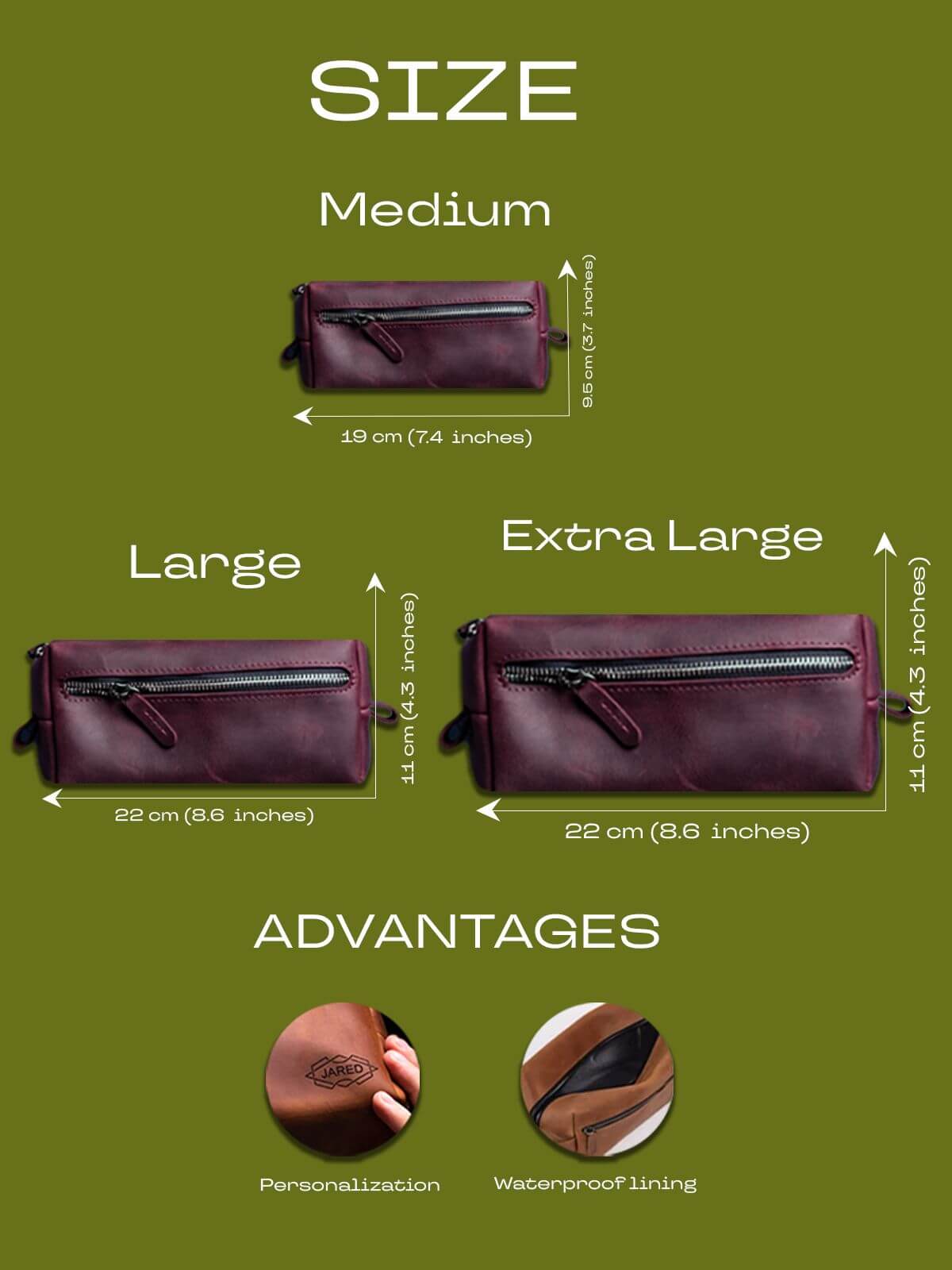 leather dopp kit engraved  